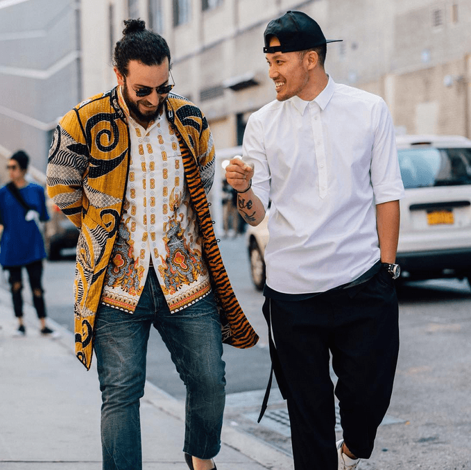 Social media was flooded with photos of #streetstyle during NYFWM. Photo via @CFDA Instagram