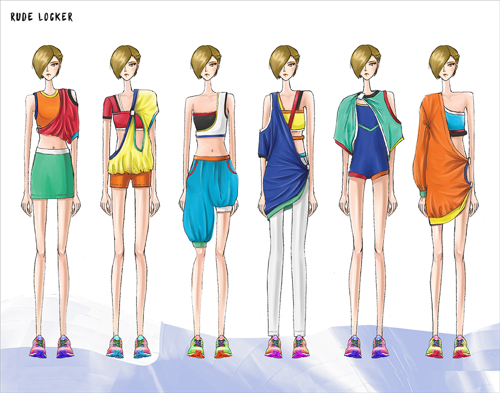 Illustrated lineup for her Spring 2016 collection.