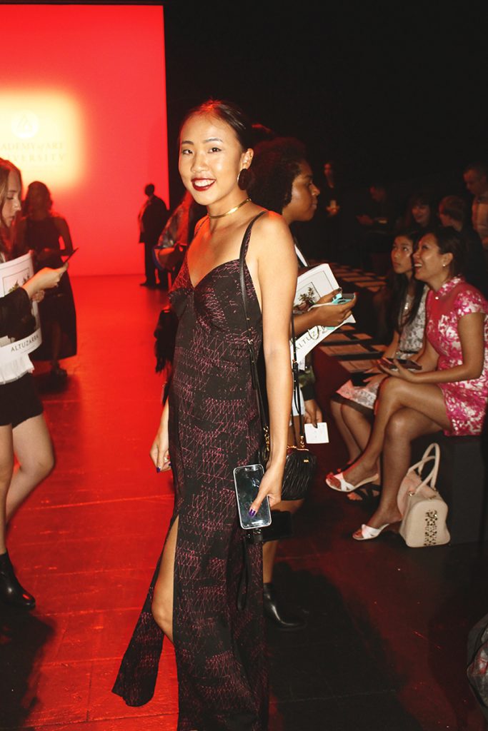 First time attendee the fashion show is Fashion Merchandising Student, Avie Lou. Image Source: Faye Harris