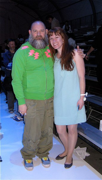 Mariah Groves (right) with Walter Van Beirendonck
