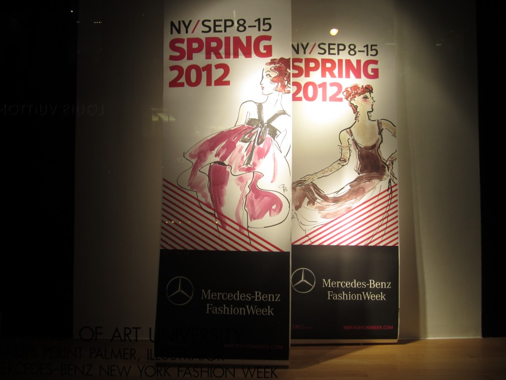 Mercedes-Benz Fashion Week Banners Illustrated by Gladys Perint Palmer