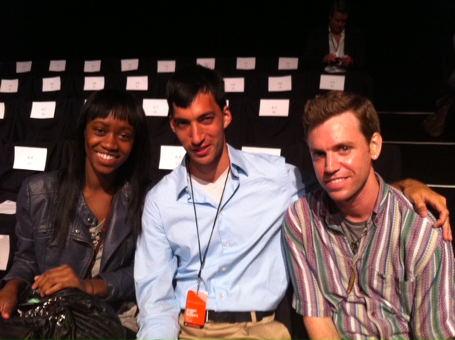 Students from the School of Fashion at the Spring 2012 Show at Mercedes-Benz Fashion Week (L to R: Ki-Anna Drayton, Gerry Sung, Daniel Jennings)