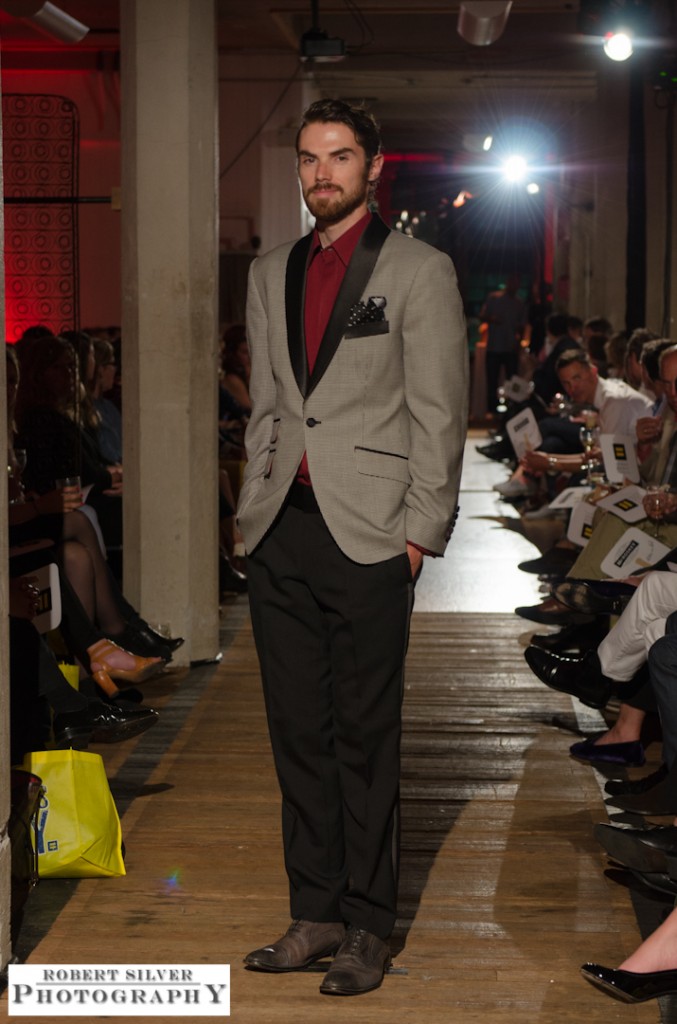 Model wearing a vintage inspired suit look from Artful Gentleman's Fall collection. Photo by Robert Silver.