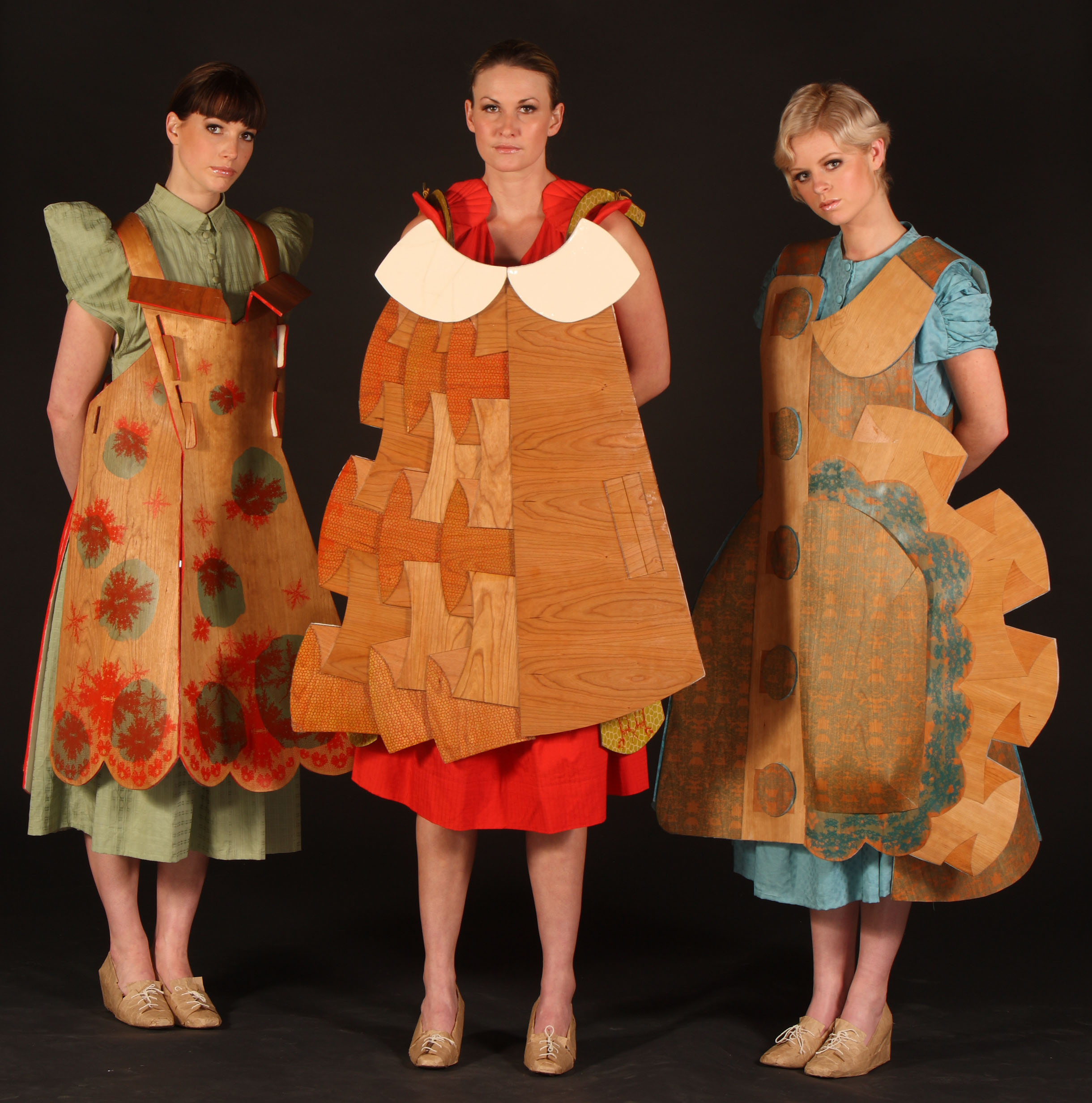 Wooden Dresses, by Liina Gruener & Marjorie Cox, in World of Wearable Art