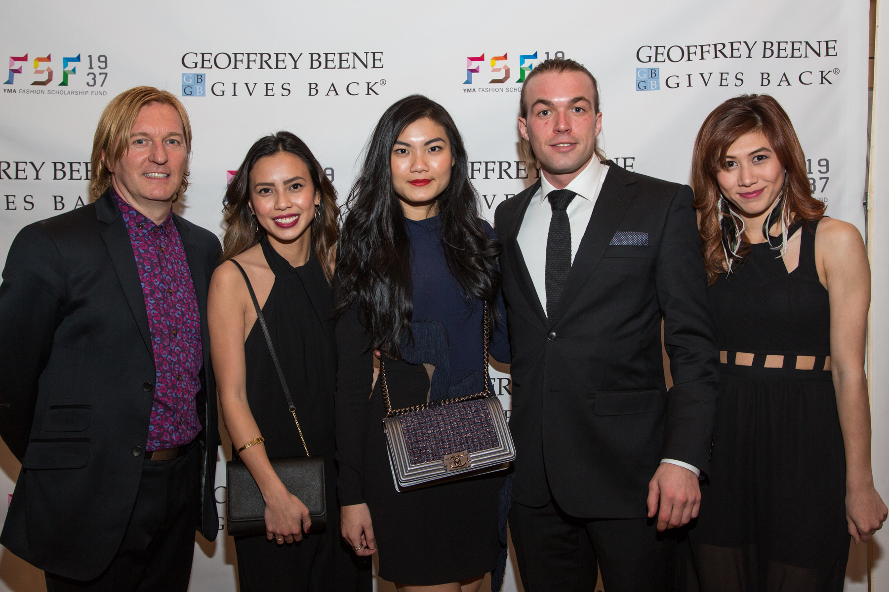 From left to right: Senior Director of Fashion Merchandising Keanan Duffty, Celina Enriquez, Michelle Hendrawan, Martin Evensen, and Busara Boussard. Photo courtesy of YMA-FSF.