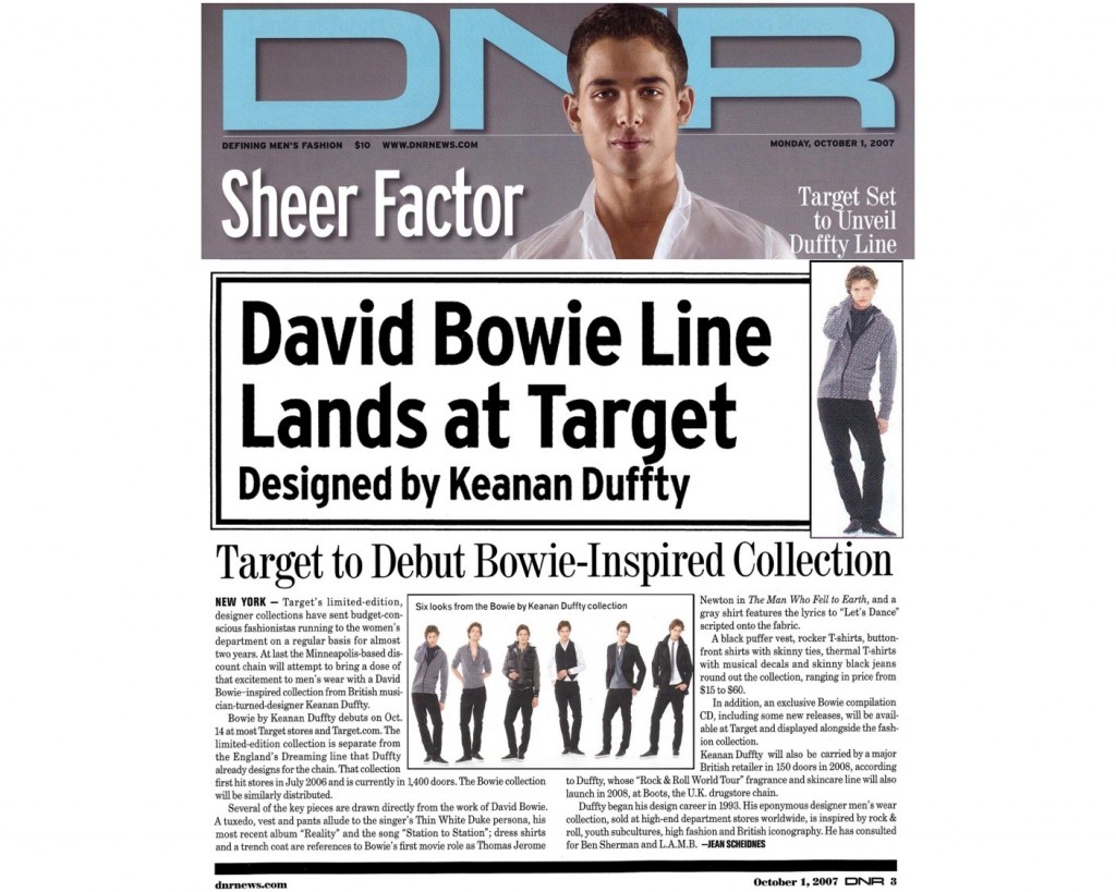 Keanan Duffty and David Bowie collaboration for Target Stores.