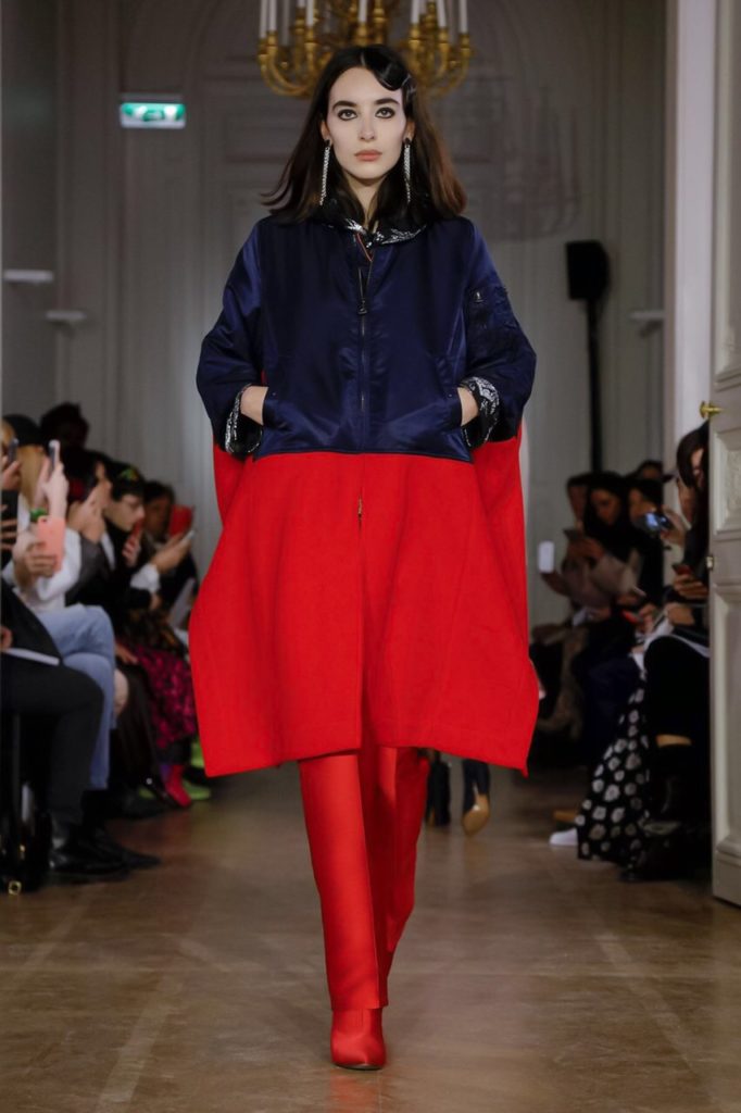 lutz huelle red and navy coat