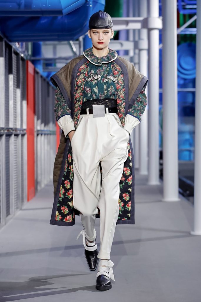 louis vuitton floral coat white pants
