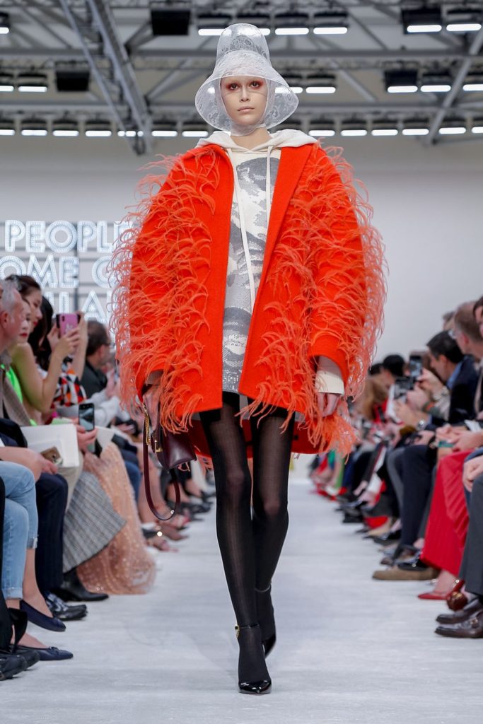 valentino red furry coat
