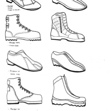 Footwear sketches by B.F.A. Fashion Styling student Alexandra Cheng