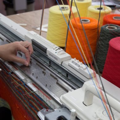 Dubied industrial knitting machine. Photo by Danielle Rueda.